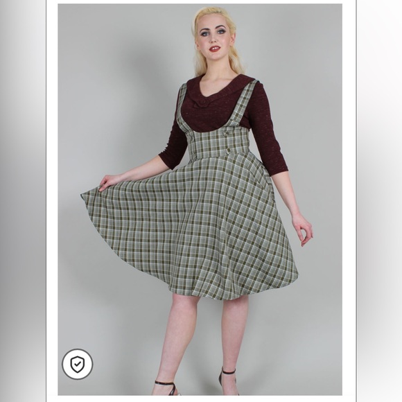 Voodoo Vixen Dresses & Skirts - Voodoo Vixen Olive Plaid Shirt